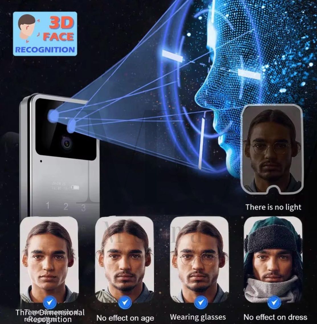 CERRADURA INTELIGENTE DGB03 BLACK CON VIDEO ACTIVO Y RECONOCIMIENTO DE PALMA