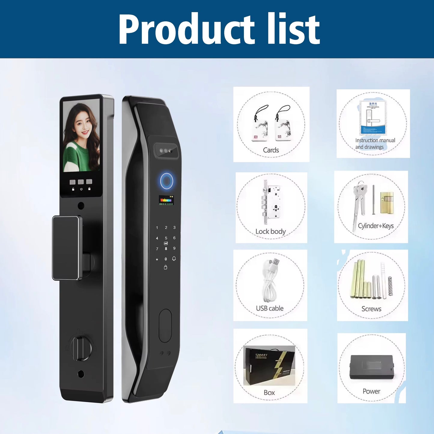 Cerradura inteligente DGB12 con RECONOCIMIENTO FACIAL, VIDEO ACTIVO EN ESPAÑOL 🇪🇸