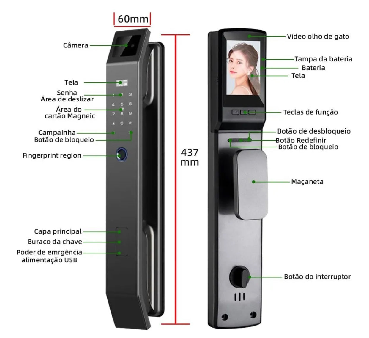 CERRADURA INTELIGENTE CON VIDEO CONFERENCIA REF. DGB10 SILVER