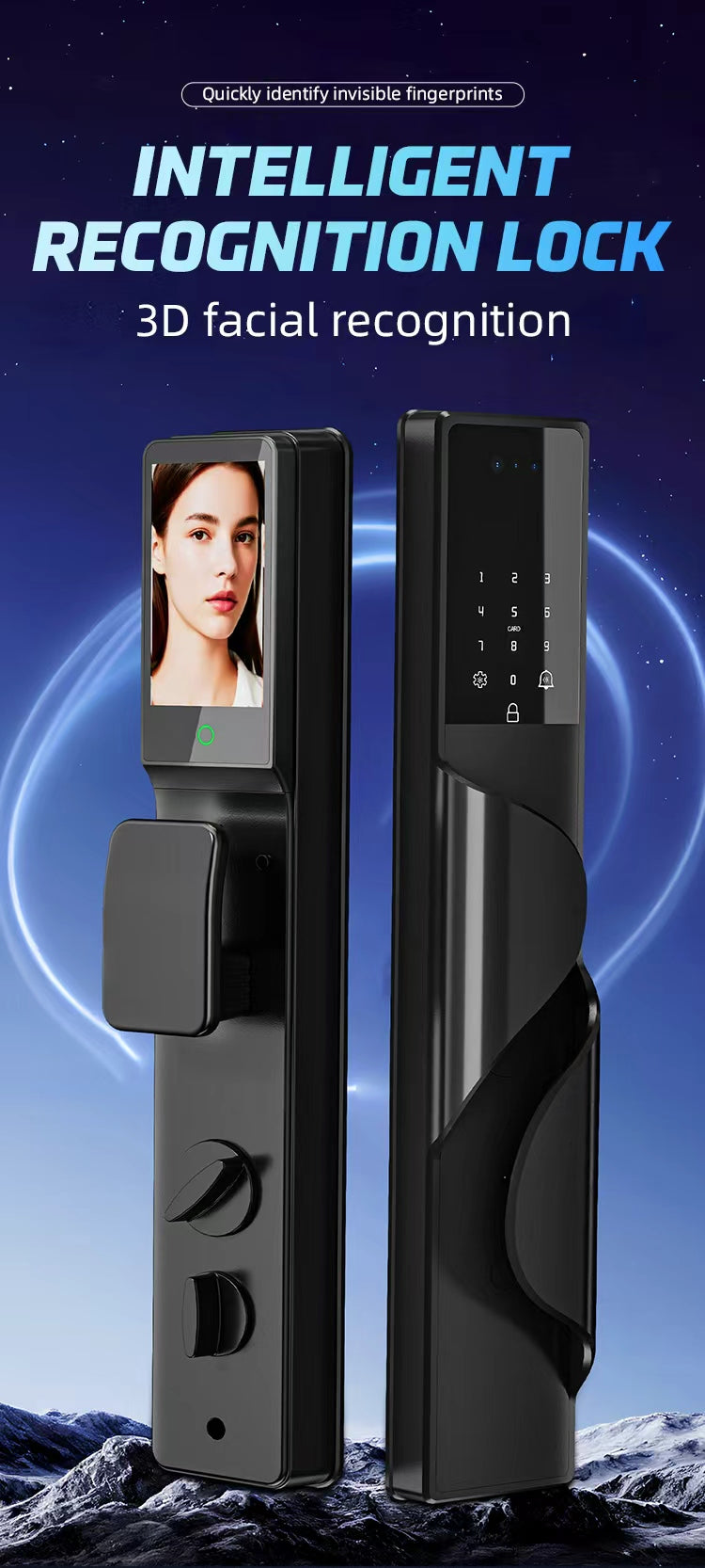 CERRADURA INTELIGENTE DGB17 IP68 💧 ALEXA  CON VIDEO CONFERENCIA Y RECONOCIMIENTO FACIAL Y RECONOCIMIENTO DE PALMA ✋🏻🇪🇸 SILVER