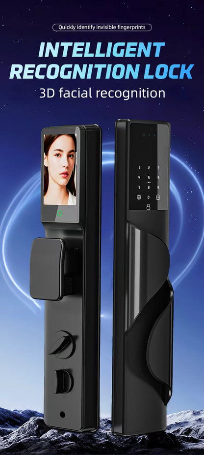 CERRADURA INTELIGENTE DGB17 IP68 💧 ALEXA  CON VIDEO CONFERENCIA Y RECONOCIMIENTO FACIAL Y RECONOCIMIENTO DE PALMA ✋🏻🇪🇸 SILVER
