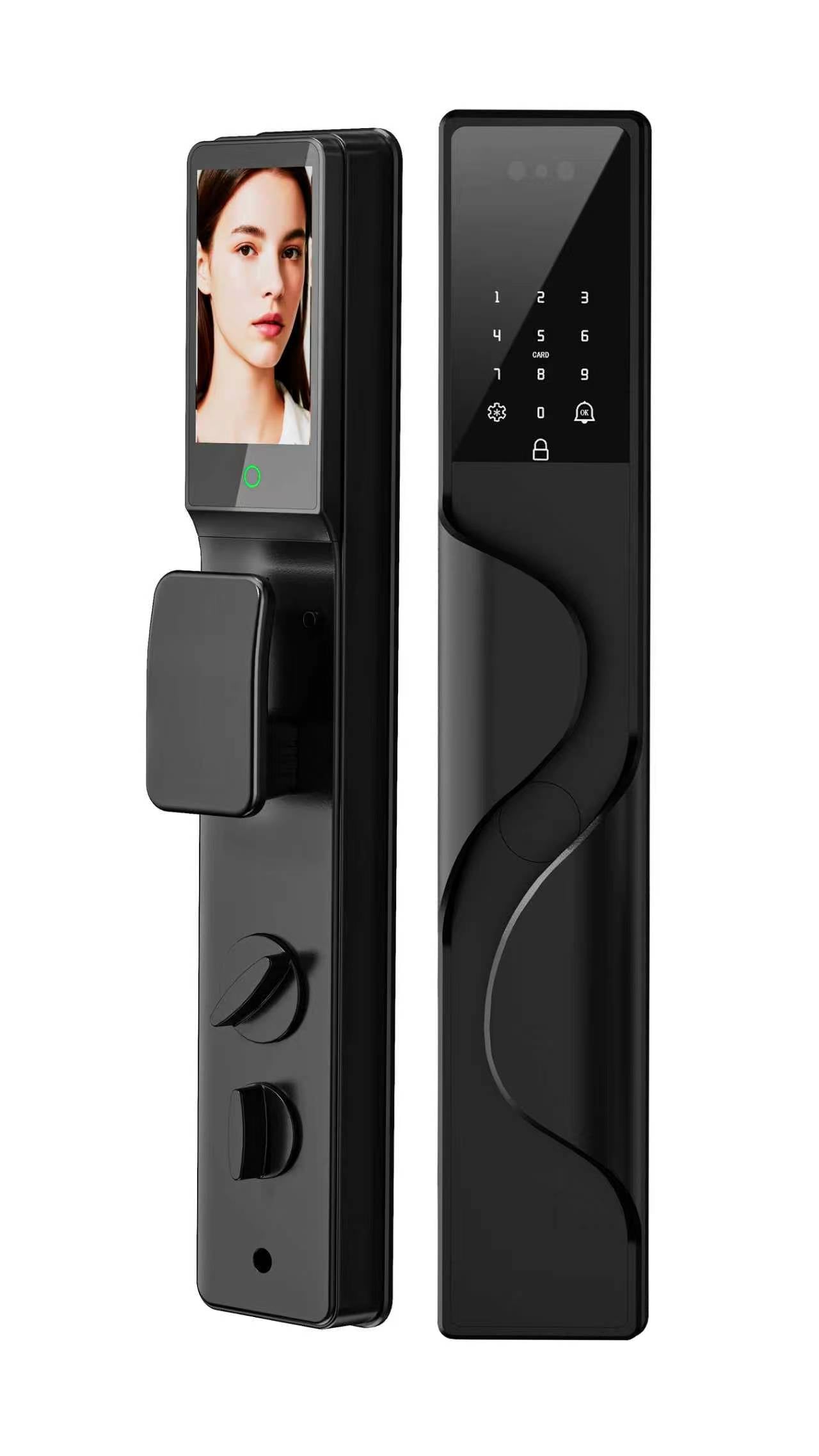 CERRADURA INTELIGENTE DGB17 IP68 💧 ALEXA  CON VIDEO CONFERENCIA Y RECONOCIMIENTO FACIAL Y RECONOCIMIENTO DE PALMA ✋🏻🇪🇸 BLACK