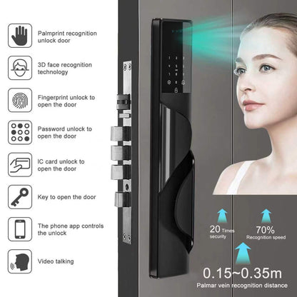 CERRADURA INTELIGENTE DGB17 IP68 💧 ALEXA  CON VIDEO CONFERENCIA Y RECONOCIMIENTO FACIAL Y RECONOCIMIENTO DE PALMA ✋🏻🇪🇸 SILVER