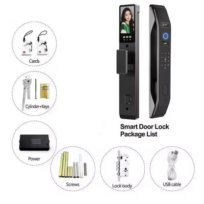 Cerradura inteligente DGB12 con RECONOCIMIENTO FACIAL, VIDEO ACTIVO EN ESPAÑOL 🇪🇸