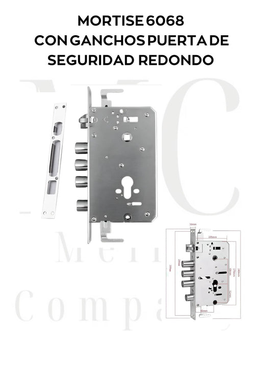 MORTISE 6068 cerradura inteligente puerta de seguridad redondo