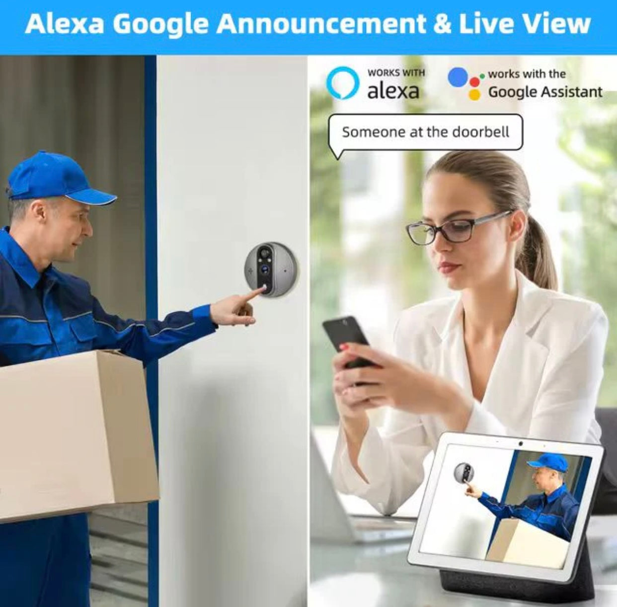 MIRILLA, OJO MÁGICO INTELIGENTE WIFI TUYA, ALEXA Y GOOGLE HOME