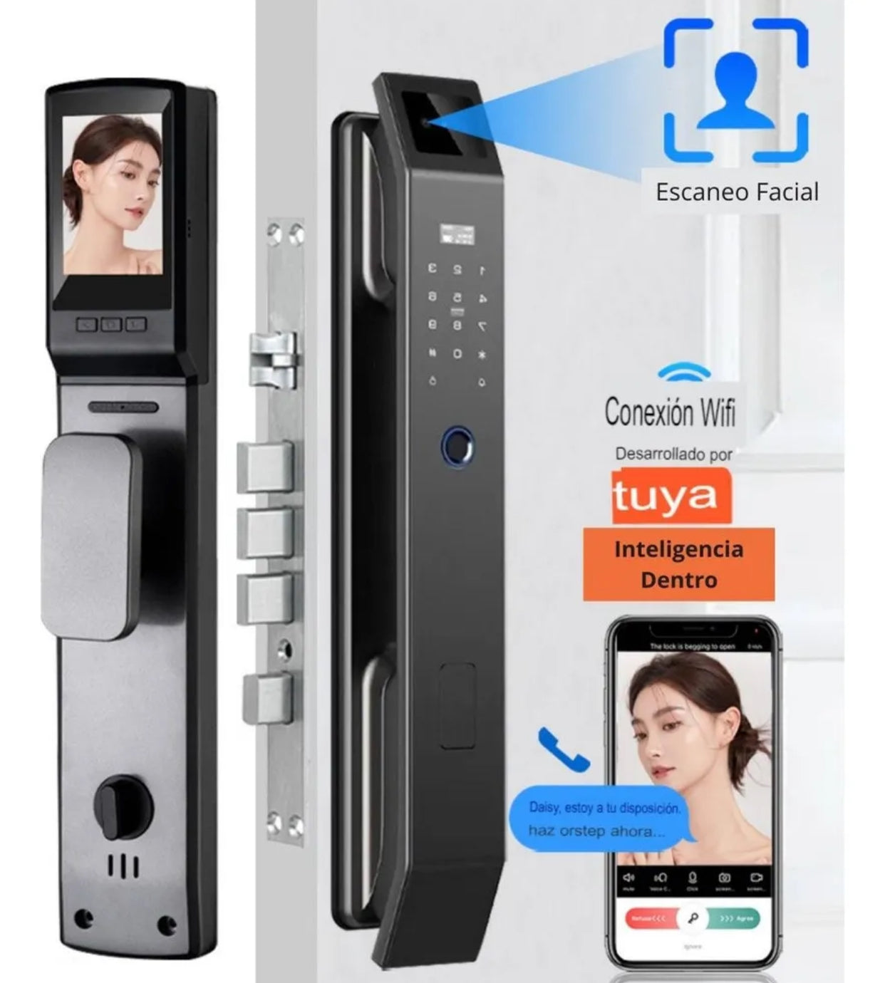 CERRADURA INTELIGENTE CON VIDEO CONFERENCIA REF. DGB10 SILVER