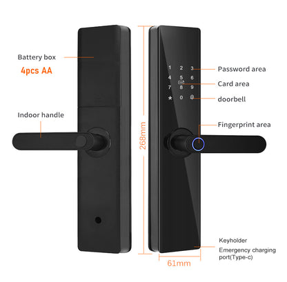 CERRADURA INTELIGENTE DGB13 CON 5 MODOS DE APERTURA WIFI MORTISE 6085